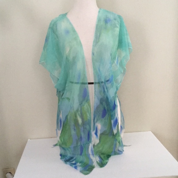 Floral Shawl Kimono CARDIGAN Boho CHIFFON Top - Picture 3 of 5